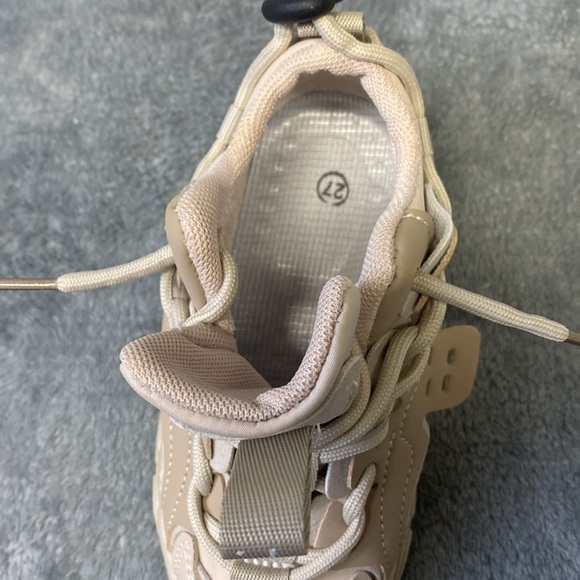 Boys Girls beige sneakers Lace Up Running Shoe Walking Non-Slip size‎ 27 - Picture 7 of 16